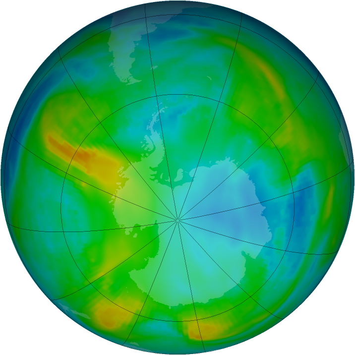 Antarctic ozone map for 12 May 1981